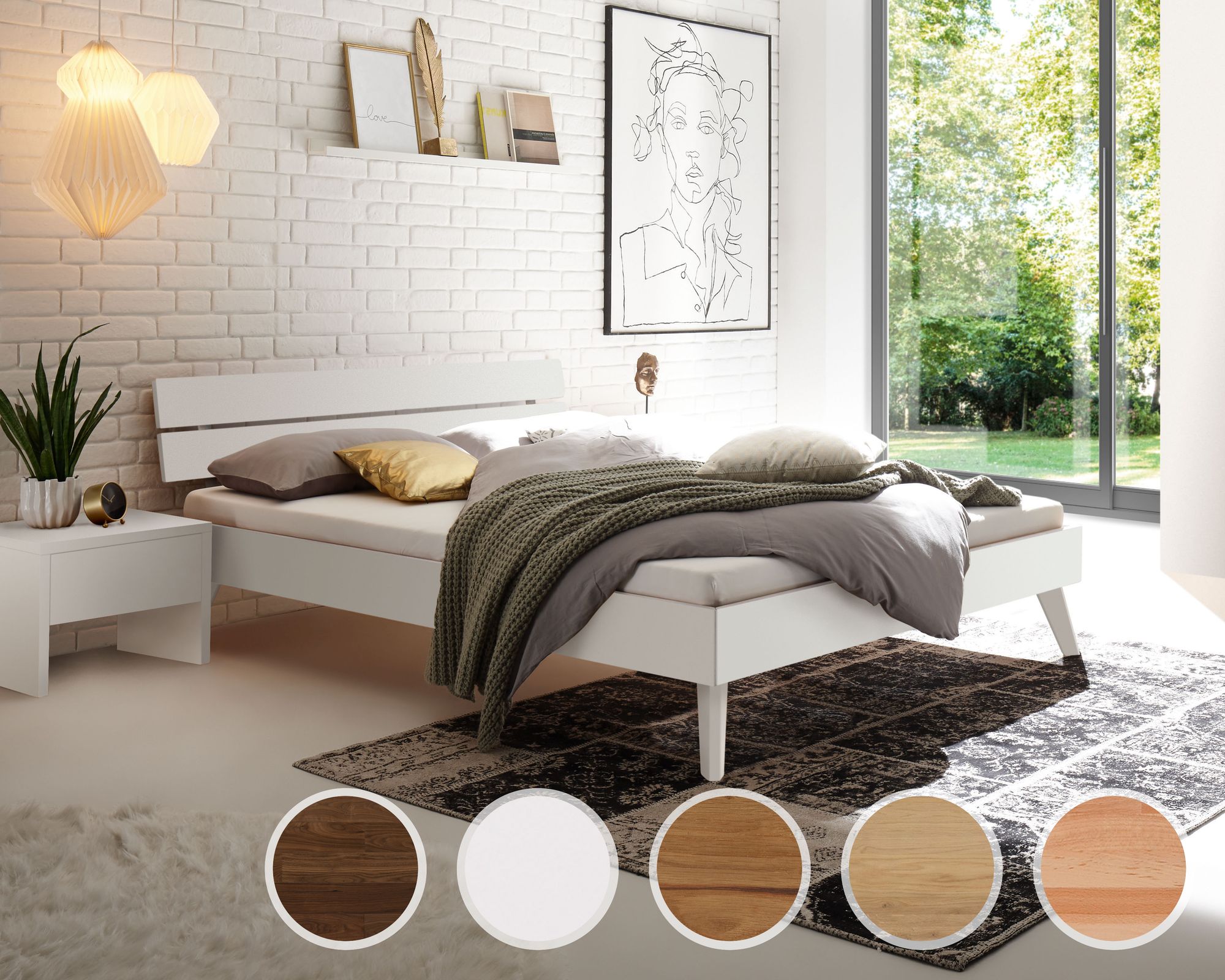 Hasena Pronto »Ortona« Massivholzbett 120x200 cm / Buche weiss deckend, lackiert / 25 cm