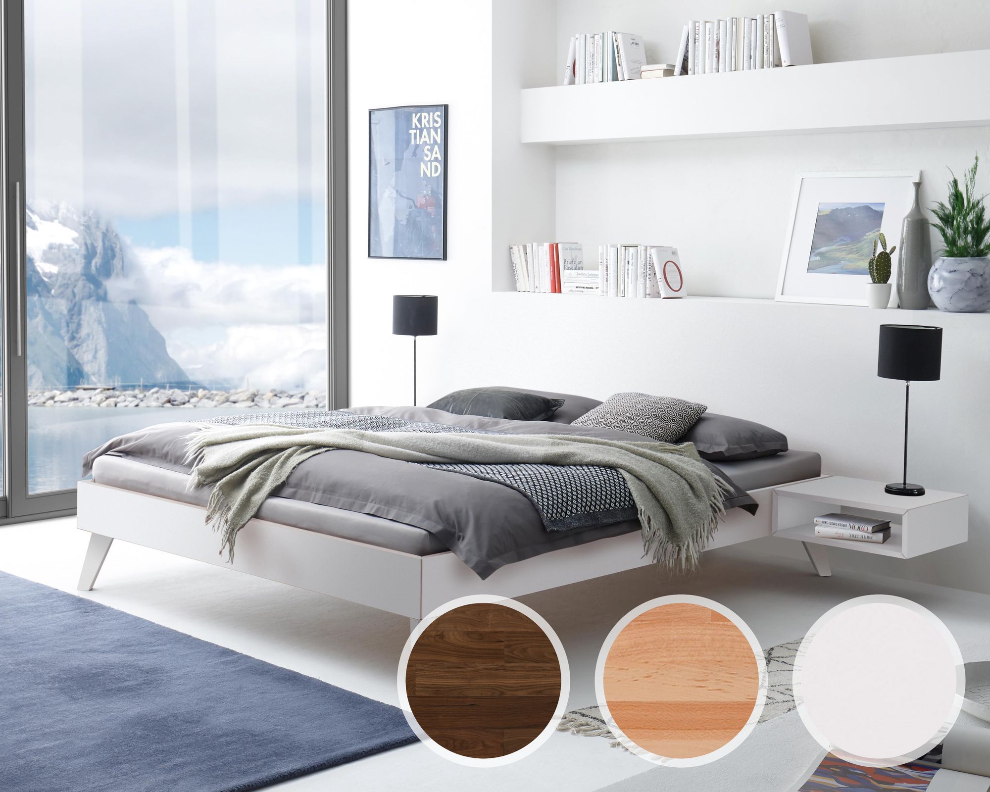 Hasena Pronto »Calvari« Massivholzbett 90x200 cm / Nussbaum, geölt / 20 cm