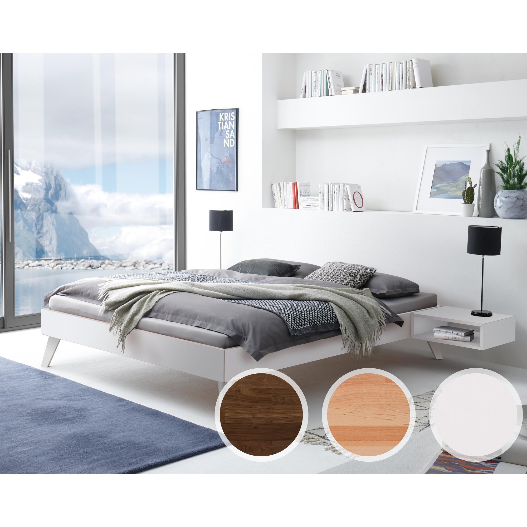 Hasena Pronto »Calvari« Massivholzbett 140x200 cm / Nussbaum, geölt / 20 cm Image