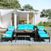 6 Piece Outdoor Patio PE Wicker Rattan Sofa Set with Removable Cushion