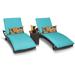 Barbados Curved Chaise Set 2 Outdoor Furniture w/ Side Table
