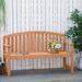 Outsunny 4.6' Wooden Garden Bench, 3 Seater Outdoor Patio Seat with Slatted Design for Deck, Porch or Garden, Natural