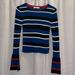 Zara Sweaters | 3 Items For $20! Zara Striped Bell Sleeve Sweater | Color: Black/Blue | Size: S