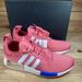 Adidas Shoes | Adidas Women's Nmd R1 Hazy Rose Glow Blue Boost Running Shoes: Fx7073: Size 11 | Color: Pink/White | Size: 11