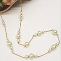 J. Crew Jewelry | Gorgeous J. Crew White Faux Pearl Gold Tone Chain Necklace | Color: Gold/White | Size: Os