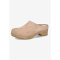 Extra Wide Width Women's Motto Clog Mule by Bella Vita in Almond Suede Leather (Size 10 WW)