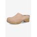 Extra Wide Width Women's Motto Clog Mule by Bella Vita in Almond Suede Leather (Size 10 WW)