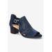 Extra Wide Width Women's Illiana Sandal by Bella Vita in Navy Suede Leather (Size 10 WW)