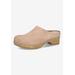 Extra Wide Width Women's Motto Clog Mule by Bella Vita in Almond Suede Leather (Size 8 WW)