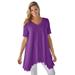 Plus Size Women's Lace Hankey Hem Tunic by Woman Within in Purple Orchid (Size 4X)