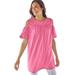 Plus Size Women's Eyelet Cold-Shoulder Tunic by Woman Within in Bright Rose (Size 4X)