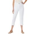 Plus Size Women's Perfect 5-Pocket Relaxed Capri With Back Elastic by Woman Within in White (Size 36 W)