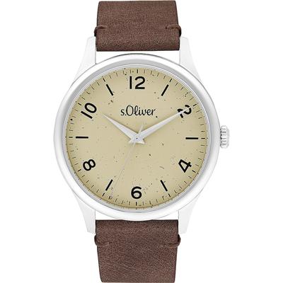 s.Oliver Herrenuhr Edelstahl braun Herren Image