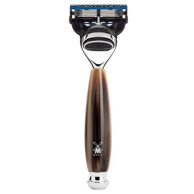 Mühle VIVO 5-Klingen-Rasierer, Gillette® Fusion™ Griffmaterial Edelharz hornbraun Herren