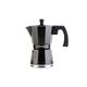 WECOOK! Luccia Espressomaschine Induktion, Espressokocher, Italienischen Kaffee, Moka-Kanne Kaffeebereiter Aluminium, 1-3 Tassen, Sockel aus Edelstahl, Sicherheitsventil, Vitrokeramik, Gas, Schwarz