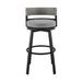 Joss & Main Abalone 26" Patio Bar Stool w/ Cushion in Black/Gray | 33 H x 22 W x 22 D in | Wayfair LCECBAGR26