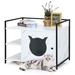 Tucker Murphy Pet™ Cat Litter Box Enclosure Hidden Litter Furniture Cabinet W/2-tier Storage Shelf Metal/Manufactured Wood in Blue | Wayfair