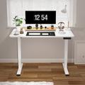 Inbox Zero Adjustable Standing Desk, Whole-Piece Desktop Wood/Metal in White | 30 D in | Wayfair 6C5D28941068452D86234CB44DB0E7EB