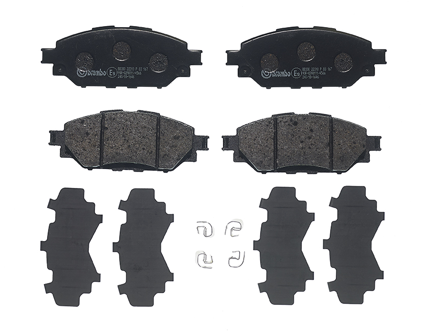 BREMBO Bremsbelagsatz, Scheibenbremse P 83 167 vorne rechts links ohne Zubehör für TOYOTA 044650K350 044650K420 Image