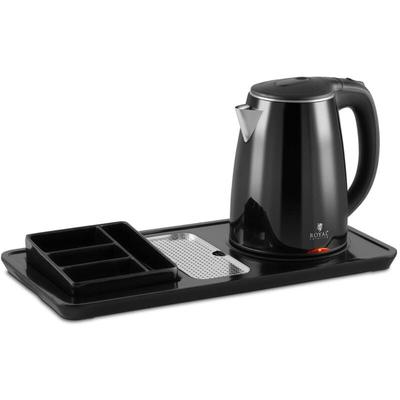 Wasserkocher mit Teestation 1,2 l Edelstahl 1550 w Heißwasserspender Hotelzimmer Image