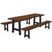 Ridgemont Live Edge Locustwood Table with 2 Benches