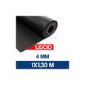 Lastra in gomma nera 3-5 mm h 120 - 130 pavimento gomma liscia millerighe 16890V 4 mm mt 1X1.30