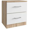 Bricoshop24 - Comodino Bianco Rovere 2 Cassetti Cassetto Camera Letto Moderno Cameretta Legno