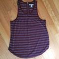 American Eagle Outfitters Tops | 3 For $15! Ae Zipper Back Metallic Tank | Color: Pink/Purple | Size: Xs
