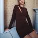 Zara Dresses | Cut-Out Body Con Dress | Color: Brown/Tan | Size: Mm