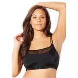 Plus Size Women's Loop Strap Mesh Bikini Top by Swimsuits For All in Black (Size 10)