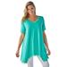 Plus Size Women's Lace Hankey Hem Tunic by Woman Within in Pretty Jade (Size 2X)