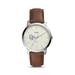 Fossil Silver Franklin & Marshall Diplomats The Minimalist Brown Leather Watch