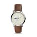Fossil Silver Marymount Saints The Minimalist Brown Leather Watch