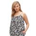 Plus Size Women's A-line Tank With Spaghetti Straps by ellos in Black Ivory Print (Size 24)