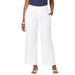 Plus Size Women's Chambray Wide Leg Pant by Jessica London in White (Size 28 W)