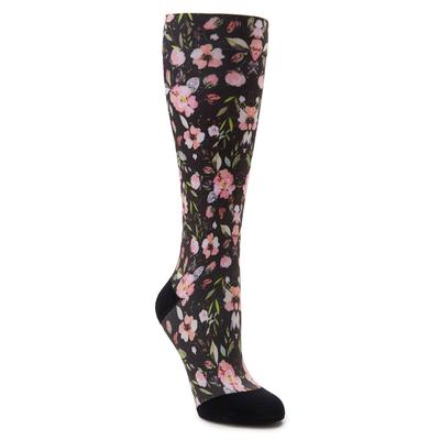 Alegria Women's Compression Socks Size L Black/Floral