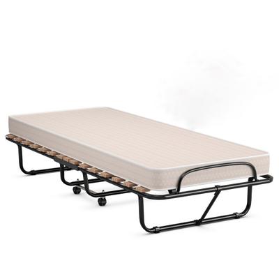 Costway 75 x 31.5 Inch Folding Guest Bed with Memory Foam Mattress for Adult