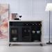 DH BASIC Industrial Cement and Black 48" Buffet with Wine Storage by Denhour