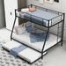 Twin over Full Bed with Sturdy Steel Frame, Bunk Bed with Twin Size Trundle, Two-Side Ladders