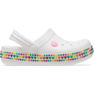 Crocs White Kids' Crocband™ Gem Band Clog Shoes