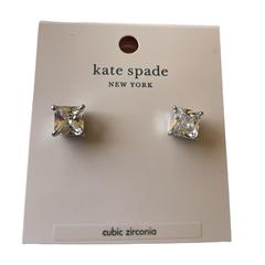 Kate Spade Jewelry | Kate Spade Cz Princess Cut Square Silver Stud Earrings | Color: Silver | Size: Os