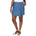 Plus Size Women's Classic Cotton Denim Skort by Jessica London in Medium Stonewash (Size 16 W)