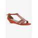 Wide Width Women's Laaris T-Strap Sandal by Bellini in Orange Microsuede (Size 13 W)