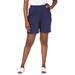 Plus Size Women's Soft Ease Knit Shorts by Jessica London in Navy (Size L)