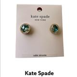 Kate Spade Jewelry | Kate Spade Bright Ideas Studs Halo Round Crystal Emerald Earrings | Color: Gold/Green | Size: Os