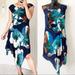 Anthropologie Dresses | Coquille Anthropologie 100% Silk Floral Dress | Color: Blue/Green | Size: 0