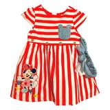 Disney Dresses | Disney Minnie Beach Dress With Headband And Undies Sz. 3-6mths | Color: Red/White | Size: 3-6mb