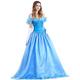 Ladies Sexy Fairy Tale Princess Dress With Gloves Cinderella Costume For Adult Carnival Cosplay Halloween Photo Photography Costume (Size : XXL)