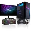 ADMI Gaming PC Bundle with Monitor 24" LED, AMD Ryzen 4300G Quad Core Vega Graphics, 1TB HDD, 8GB DDR4, Volt RGB Case, 300mbps WiFi, RGB Keyboard, Mouse & Headset, Gaming Setup Windows 10