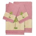 Linum Home Textiles Colton 100% Turkish Cotton Embellished 4 Piece Towel Set Terry Cloth in Pink/Brown | 27 W in | Wayfair EMH30-2BT2HT-COLTON
